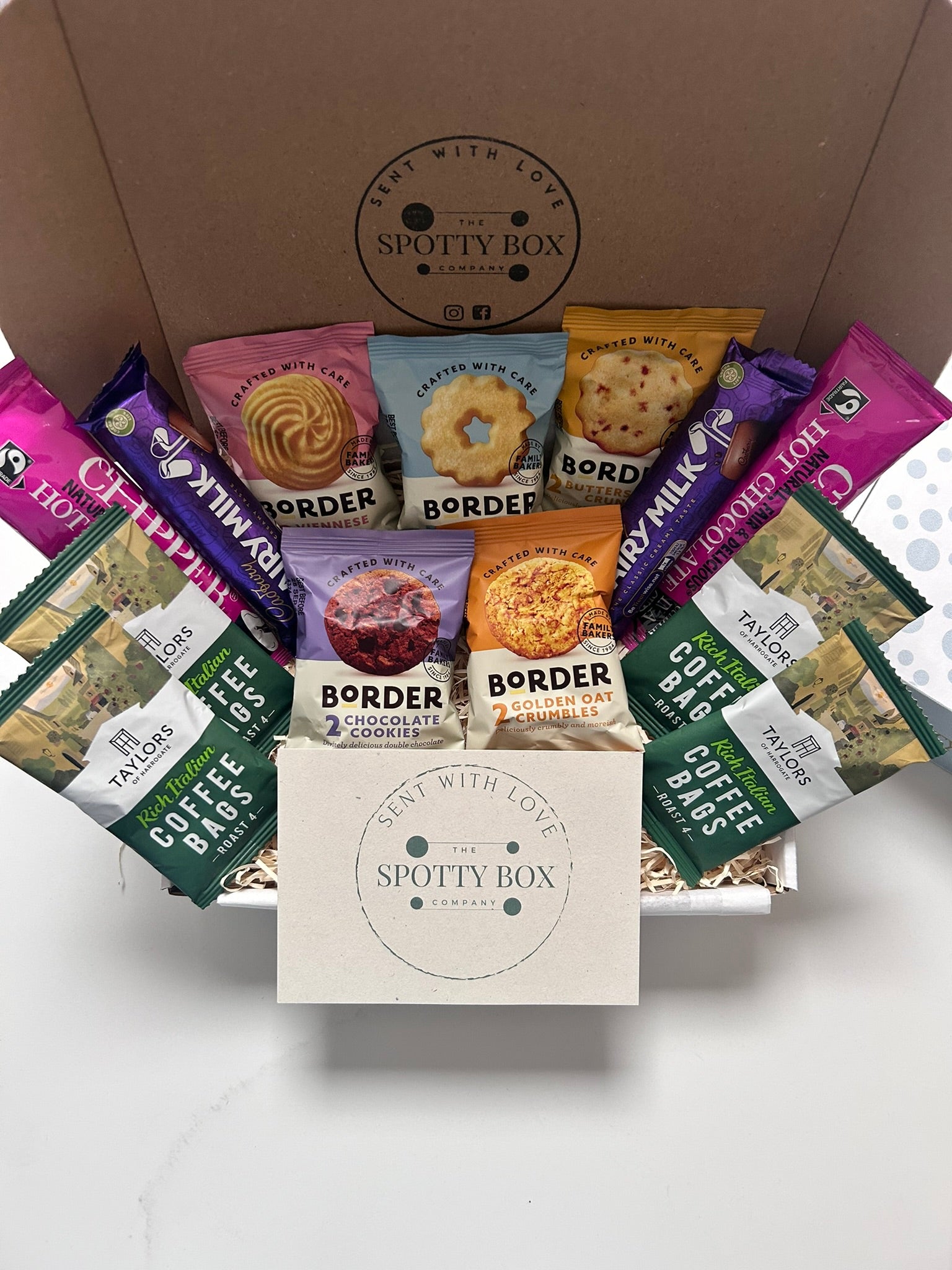 Large Coffee, Hot Chocolate,Border Biscuit & Cadbury Dairy Milk Hamper