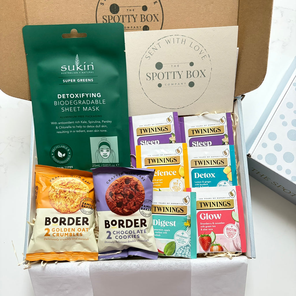 Medium Twinings Fruit tea, biscuit & pamper hamper