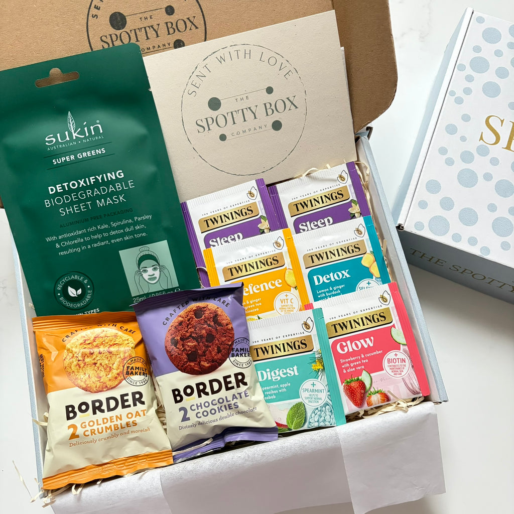Medium Twinings Fruit tea, biscuit & pamper hamper