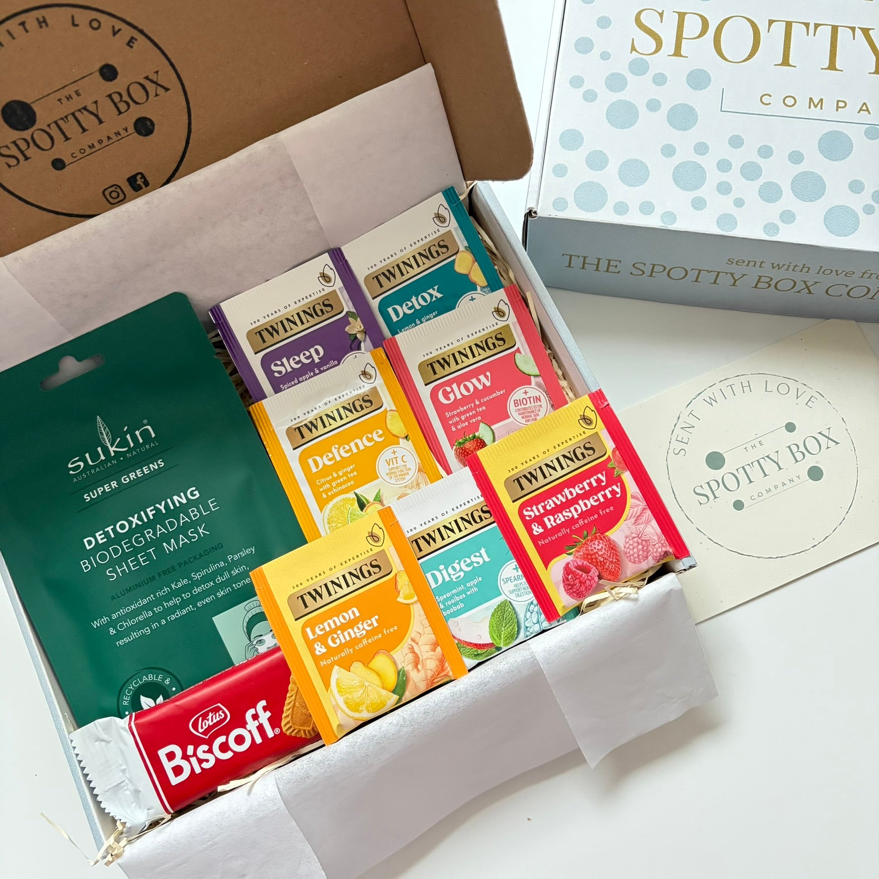 Twinings Fruit tea, Biscoff biscuit & pamper hamper