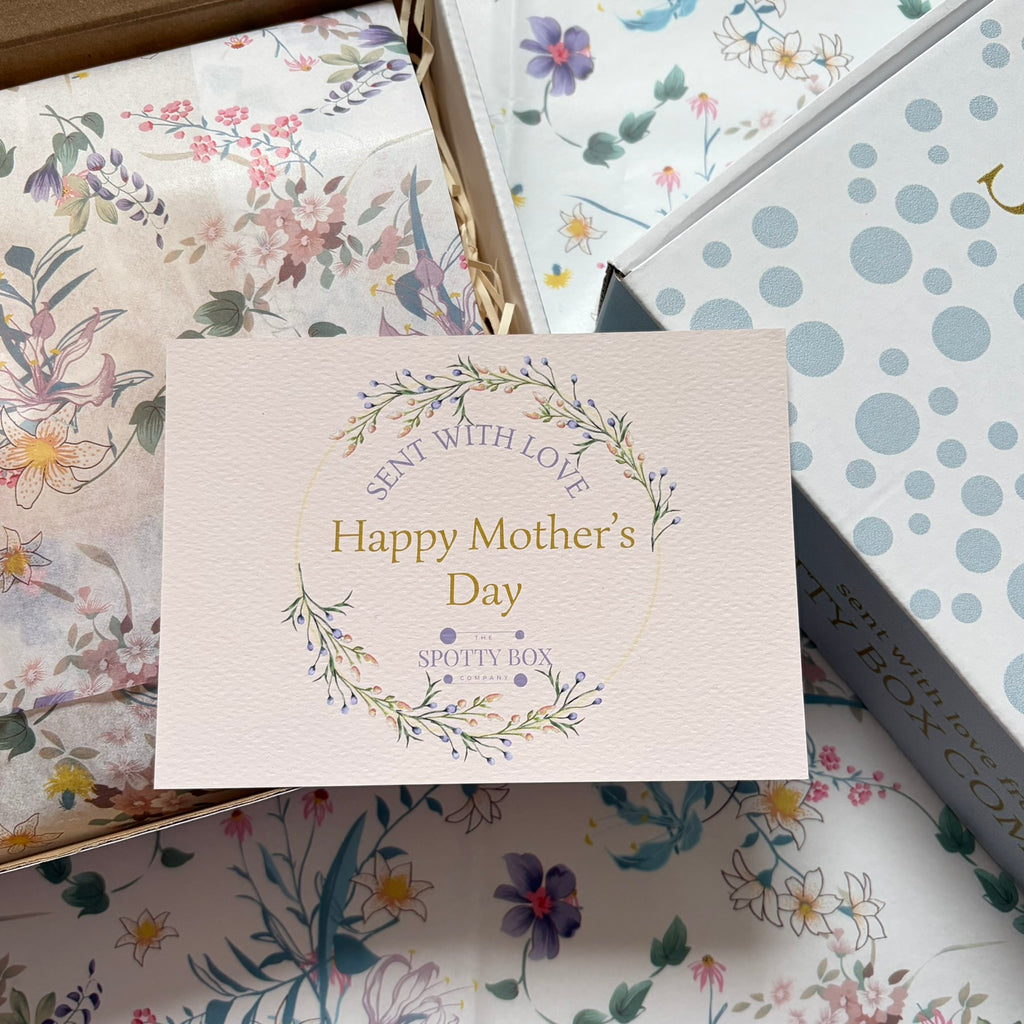Card with 'Happy Mother's Day' text on a floral background