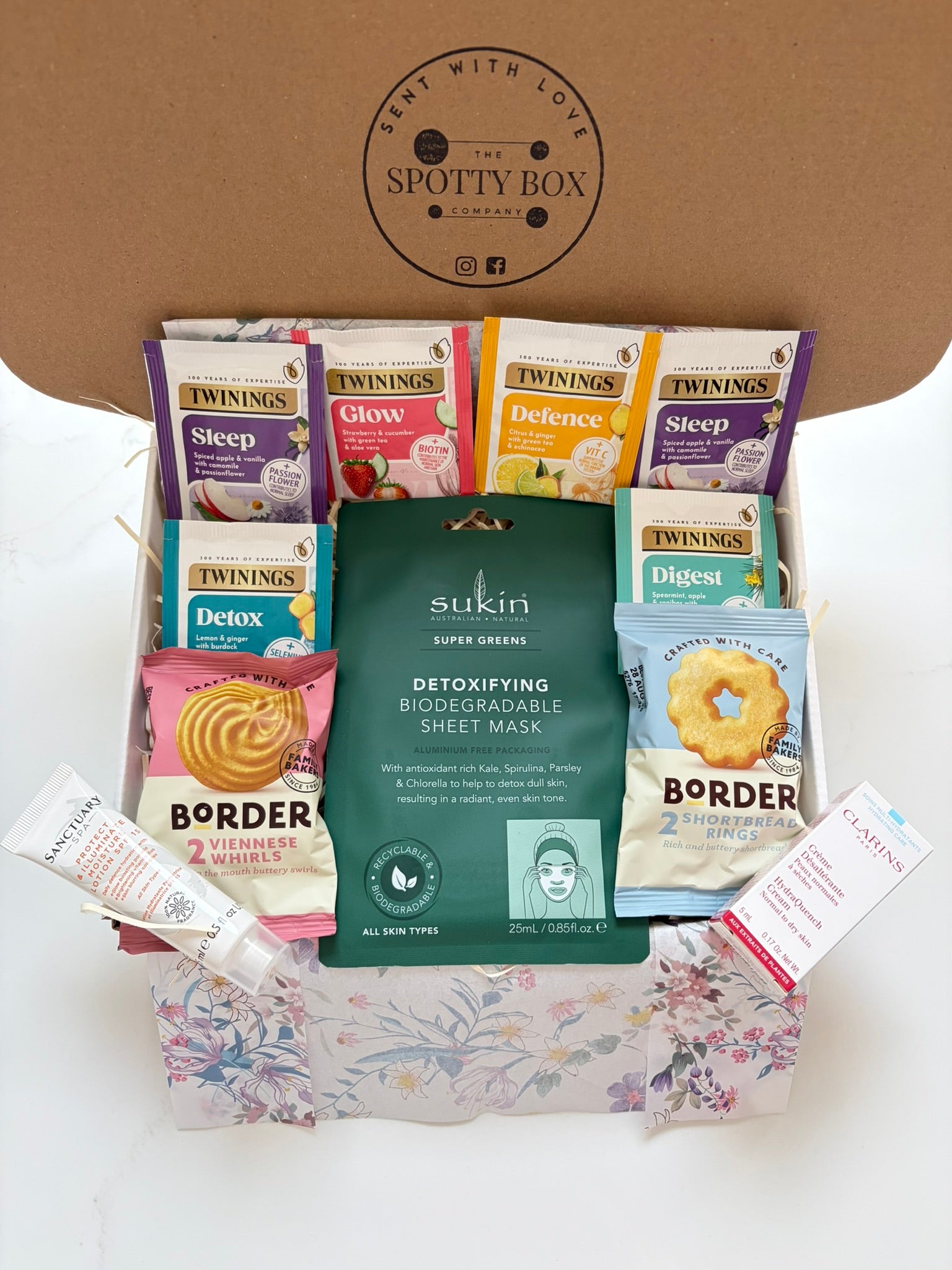 Large Twinings Fruit/Herbal tea, Biscuits & Pamper Hamper