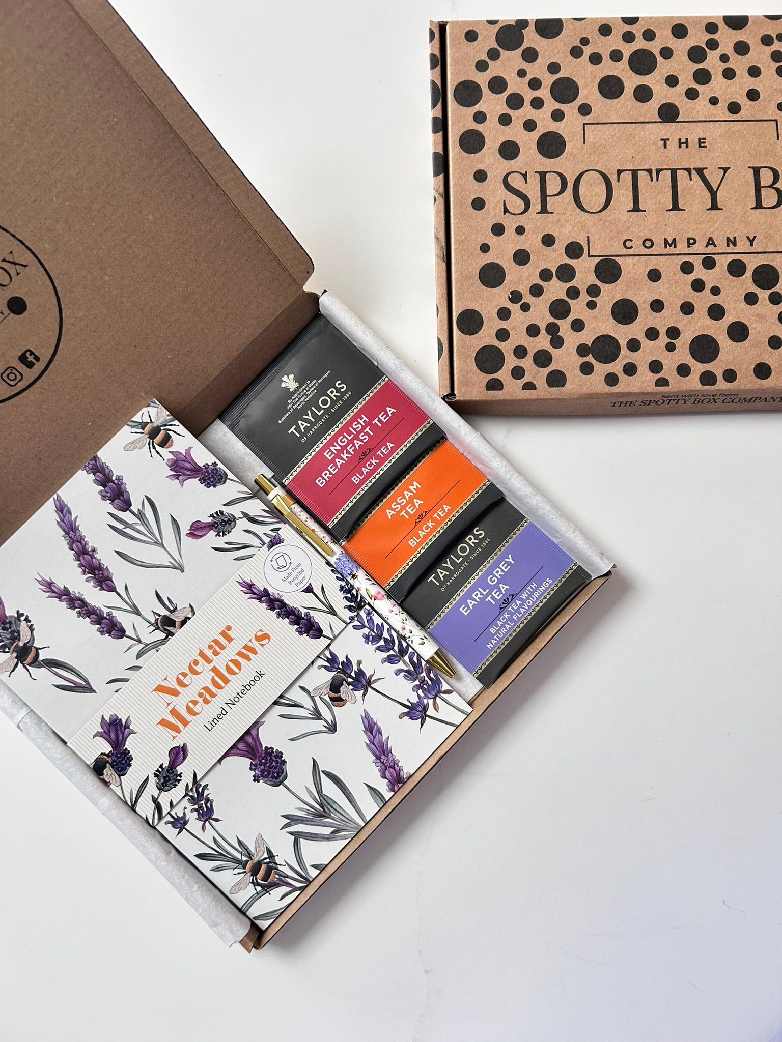 Tea and Notebook Letterbox Gift